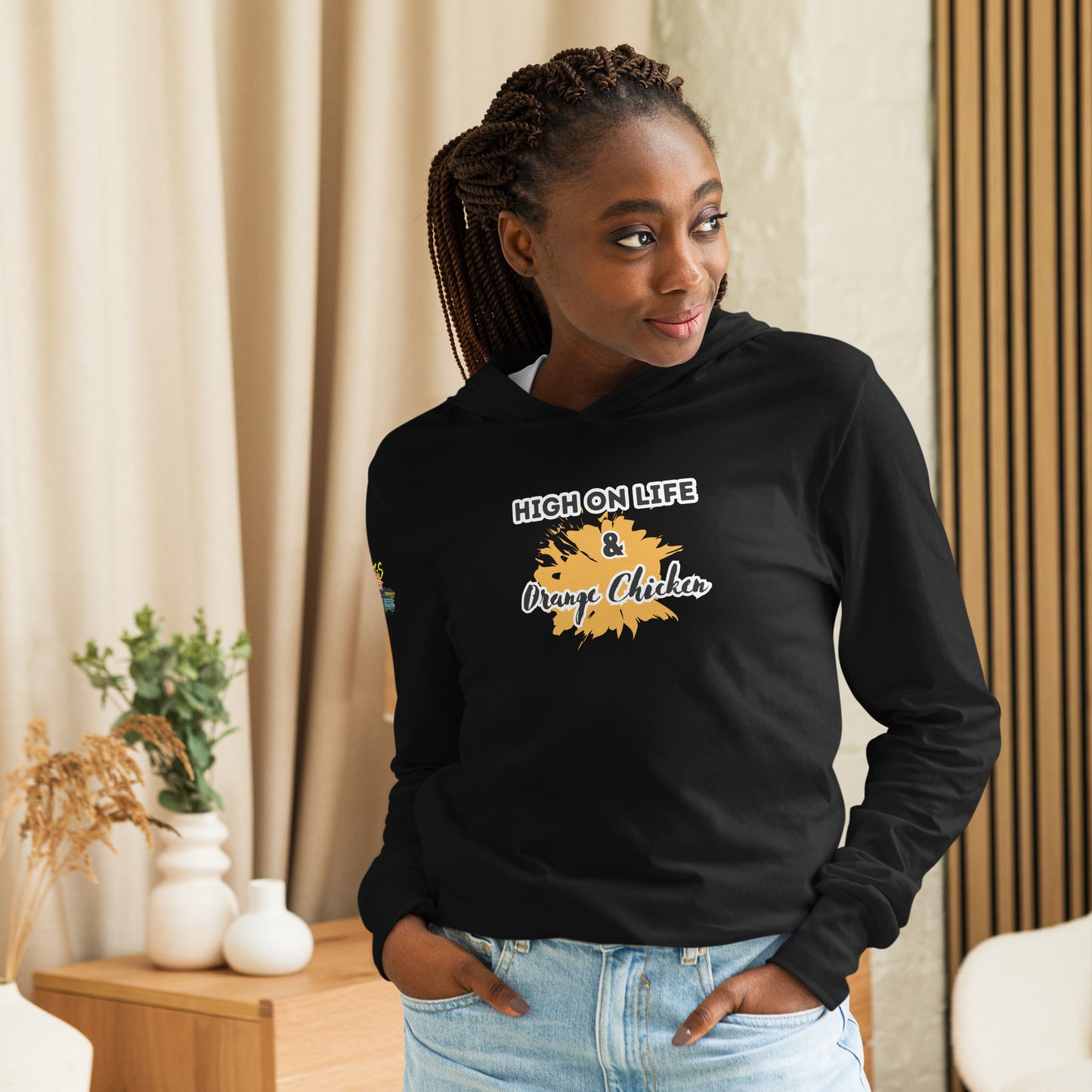 High On Life & Orange Chicken Hooded Long-sleeve Tee
