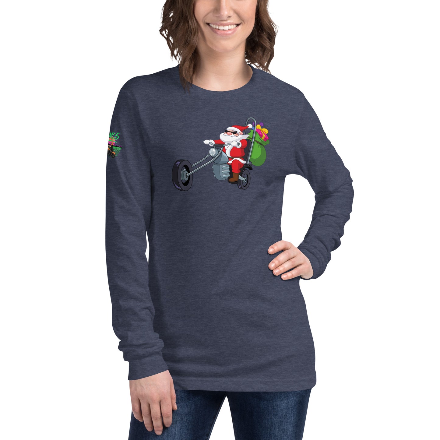 Santa Motorcycle Unisex Long Sleeve Tee