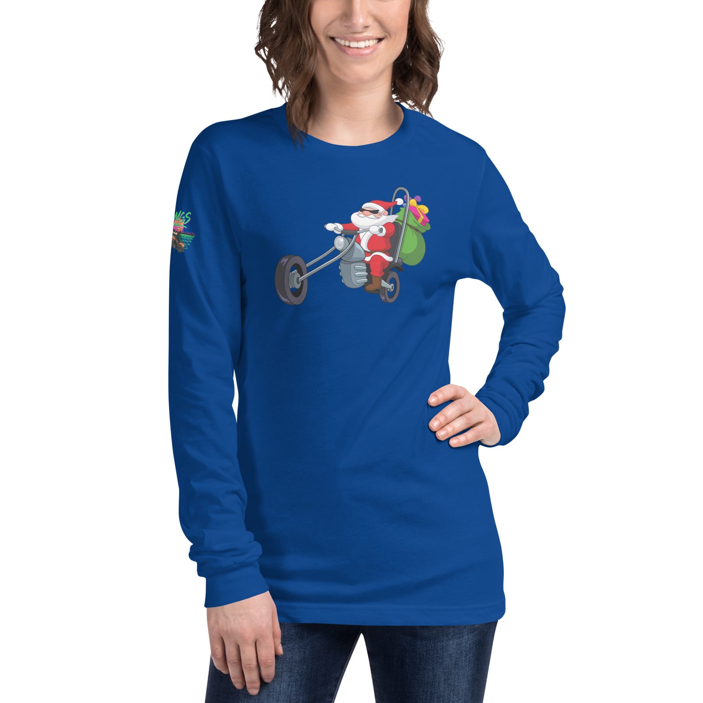 Santa Motorcycle Unisex Long Sleeve Tee